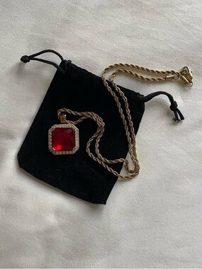 Ruby Gold Pendant Necklace